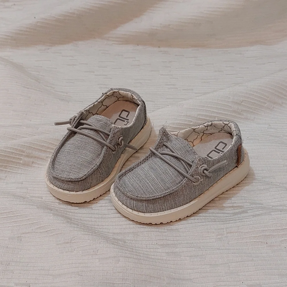 Hey Dude Kids Grey Slip-On Moccasins Size 5